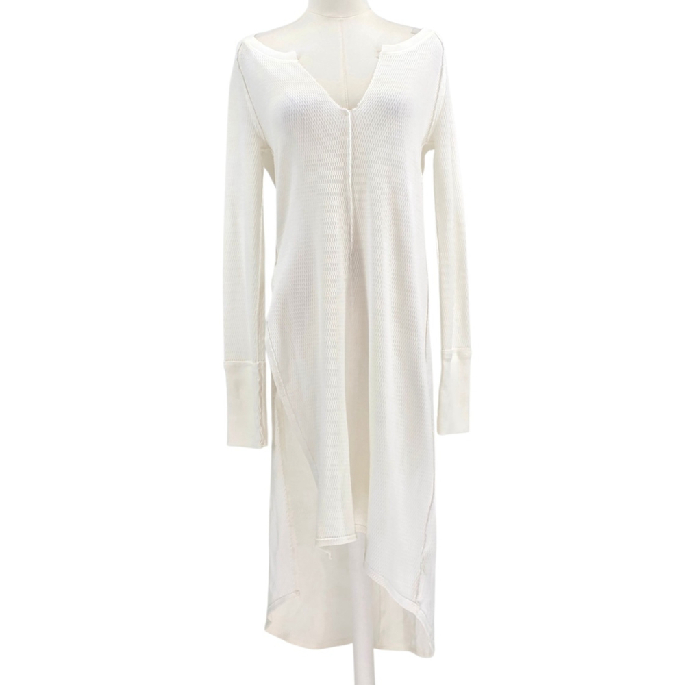 NWT Free People Super Sonic Thermal Tunic XS Ivory Boho Long Top - Picture 2 of 11